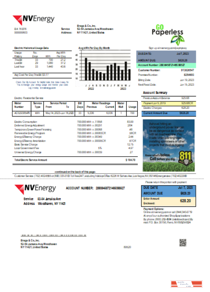 Nevada NV Energy utility business bill,  SCR PSD template